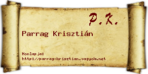 Parrag Krisztián névjegykártya