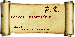 Parrag Krisztián névjegykártya